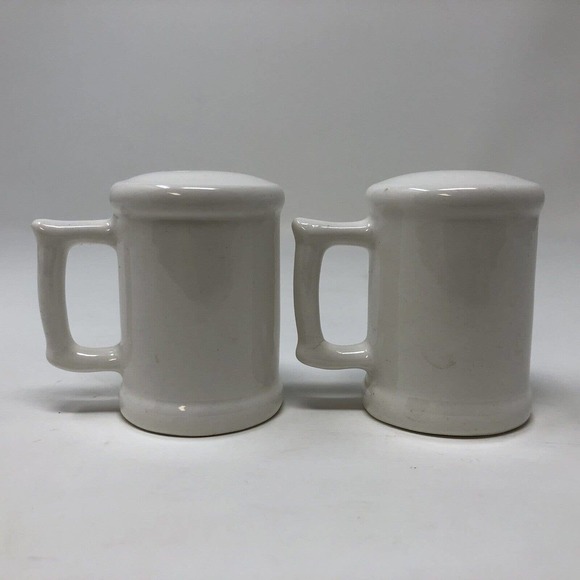 I Love New York NY Salt Pepper Shakers Set Mug Shape Handle Karol Western Korea - Picture 3 of 9